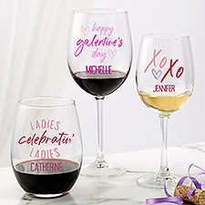Galantines Day Personalized Valentines Day Wine Glass Collection  - 44441