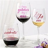 Galantine's Day Personalized Valentine's Day Wine Glass Collection - 44441