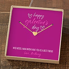 Galentines Day Friend Necklace Personalized Message Card  - 44449