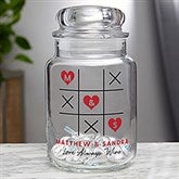 Tic Tac Toe Love Personalized Heart Candy Jar  - 44455