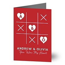 Tic Tac Toe Love Personalized Greeting Card  - 44459