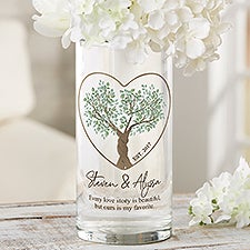 Rooted In Love Personalized Cylinder Glass Vase  - 44487