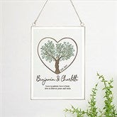 Rooted In Love Personalized Hanging Glass Wall Decor  - 44502