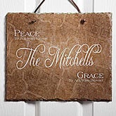 Personalized Family Name Welcome Slate - Peaceful Welcome Design - 4451