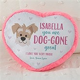 Dog Gone Cute Personalized Pink Heart Throw Pillow - 44542