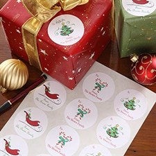 Custom Gift Label Set - Seasons Greetings Design - 4457
