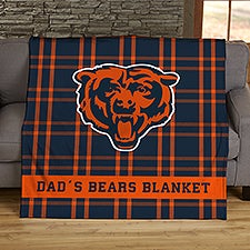 NFL Plaid Pattern Chicago Bears Personalized Blankets - 44598
