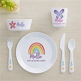 Watercolor Brights Personalized Kids Dinnerware - 44616