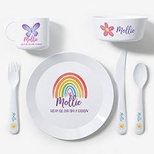 Watercolor Brights Personalized Kids Dinnerware  - 44616