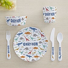 Dinosaur World Personalized Kids Dinnerware - 44617