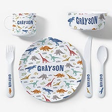 Dinosaur World Personalized Kids Dinnerware - 44617
