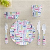 Repeating Name Personalized Kids Dinnerware  - 44618