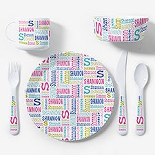 Repeating Name Personalized Kids Dinnerware  - 44618