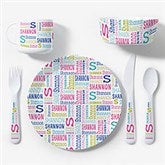 Repeating Name Personalized Kids Dinnerware  - 44618