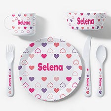 Hearts Personalized Kids Dinnerware - 44623
