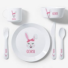 Build Your Own Easter Bunny Personalized Girls Dinnerware  - 44627
