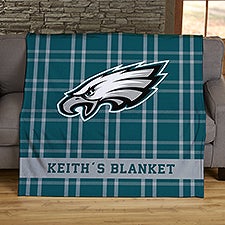 NFL Plaid Pattern Philadelphia Eagles Personalized Blankets - 44652