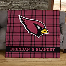 NFL Plaid Pattern Arizona Cardinals Personalized Blankets - 44666