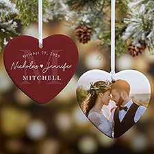 Simply Us Personalized Wedding Heart Ornament - 44685
