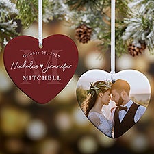 Simply Us Personalized Wedding Heart Ornament  - 44685