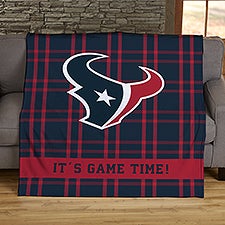 NFL Plaid Pattern Houston Texans Personalized Blankets - 44696