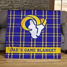 NFL Plaid Pattern Los Angeles Rams Personalized Blankets - 44701