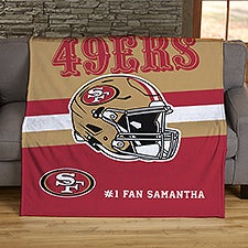 NFL San Francisco 49ers Helmet Personalized Blankets - 44717