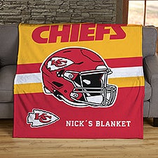 NFL Kansas City Chiefs Helmet Personalized Blankets - 44719