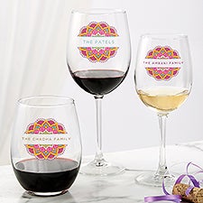 Diwali Personalized Wine Glass Collection - 44740