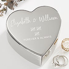 Anniversary Tally Personalized Silver Heart Keepsake Box - 44753