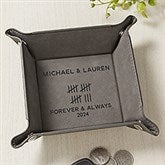 Anniversary Tally Personalized Leatherette Valet Tray  - 44761
