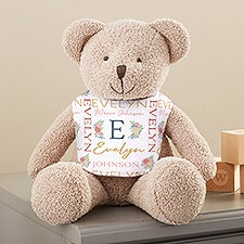 Blooming Baby Girl Personalized Plush Teddy Bear - 44910