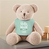 Hello World Personalized Plush Teddy Bear  - 44912