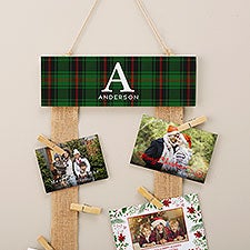 Christmas Plaid Personalized Ribbon Christmas Card Holder  - 44927
