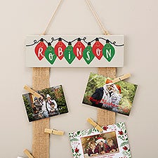 Holiday Lights Personalized Ribbon Christmas Card Holder  - 44929