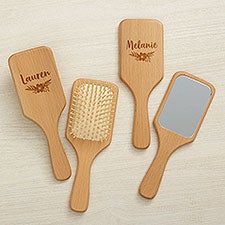 Floral Reflections Engraved Wood Beauty Accessories  - 44942