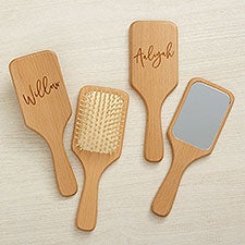 Trendy Script Engraved Wood Beauty Accessories - 44952