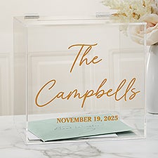 Elegant Last Name Personalized Acrylic Card Box - 44979