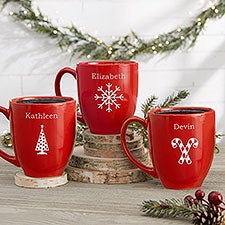 Red Personalized Holiday Mugs with Hot Cocoa - 4499