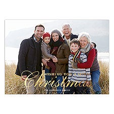 Traditional Christmas Foil Christmas Photocard - 45008D