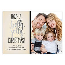 Holly Jolly Foil Christmas Photocard - 45012D