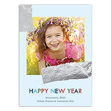 Gilded New Year Foil Holiday Photocard - 45013D