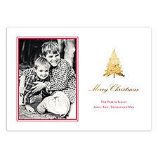 Vintage Tree Foil Christmas Photocard - 45017D
