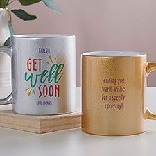 Get Well Personalized 11 oz. Glitter Coffee Mug - 45199