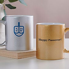 Choose Your Icon Personalized Hanukkah 11 oz. Glitter Coffee Mug - 45203