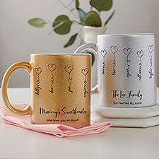 Connected By Love Personalized Glitter Coffee Mugs - 45207