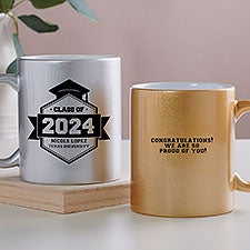 Class Of Personalized 11 oz. Glitter Coffee Mug - 45208
