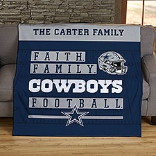 NFL Faith  Family Dallas Cowboys Personalized Blankets - 45314