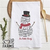 Smile Farms - Snowman Repeating Name Personalized Christmas Tea Towel - 45317