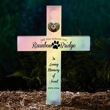 Rainbow Bridge Pet Memorial Personalized Solar Outdoor Garden Stake - 45339